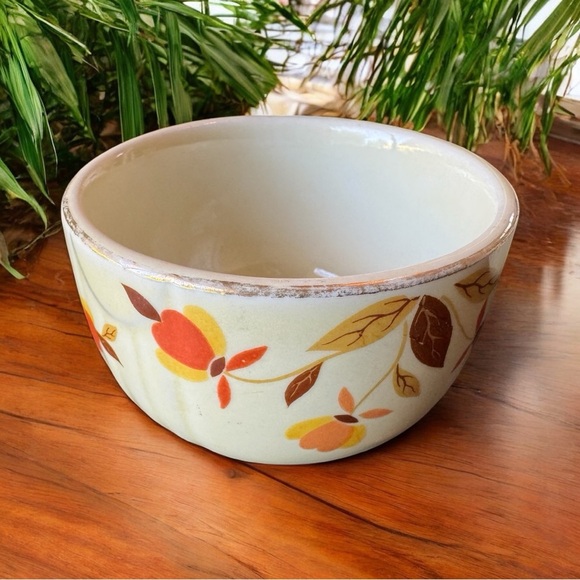 Vintage Hall’s Superior Creamer & Custard Cups Set – Autumn Floral Pattern 3 Pc - Picture 5 of 14